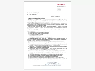 politica della qualità di Sharp Electronics Italia Spa