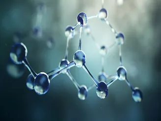 Computer generated image of molecular bonding 