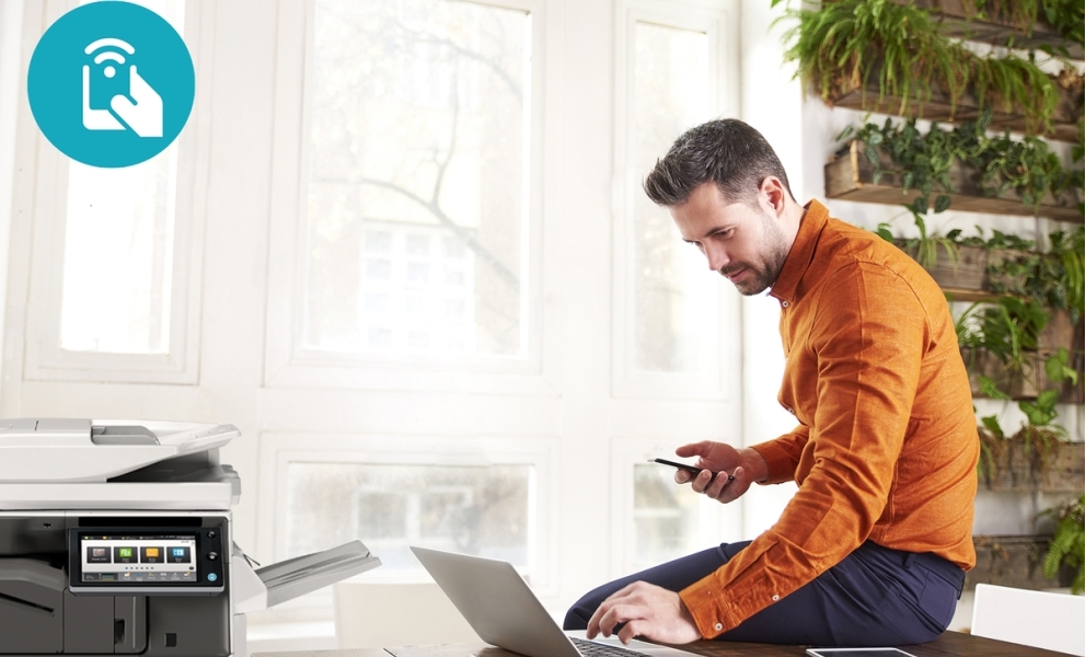 A man using a laptop