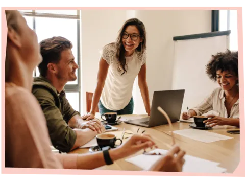 Group of young colleagues in a meeting room